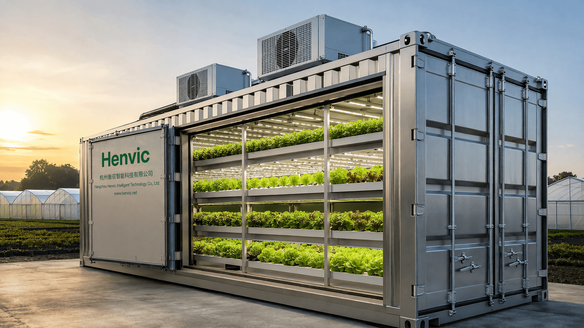 Gran Contenedor Inteligente de Cultivo de Frutas y Verduras para Granja