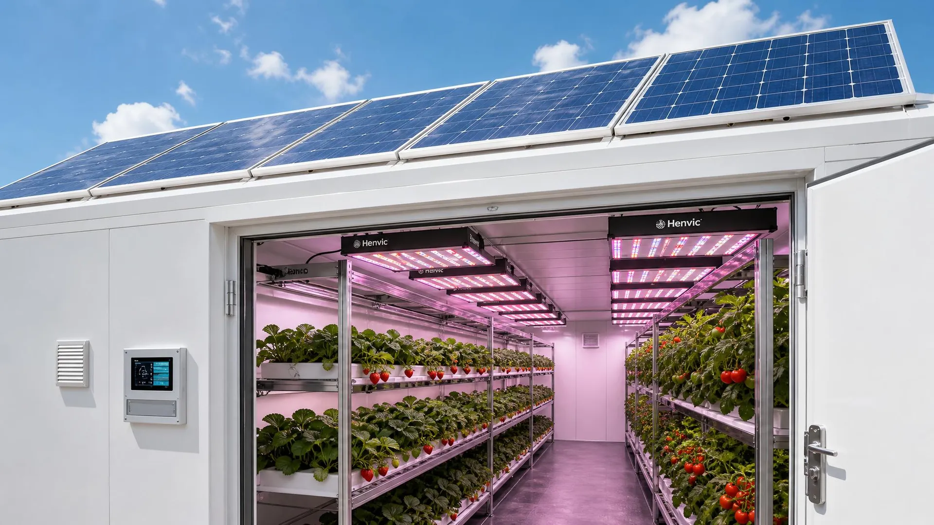 Henvic Luz Solar de Relleno de la Cabina Inteligente de Cultivo de Frutas y Verduras